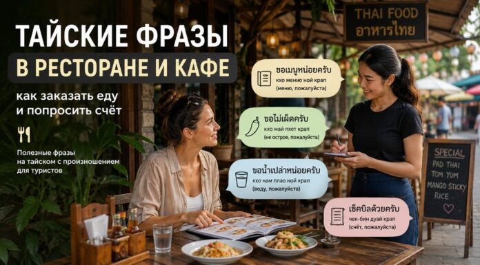 Тайские фразы в ресторане и кафе — как заказать еду и попросить счёт